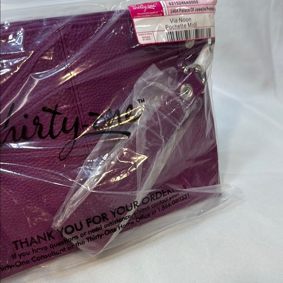 Thirty-One Jewell, Vibrant Purple Pouch Wristlet Clutch, NWT - Picture 5 of 8